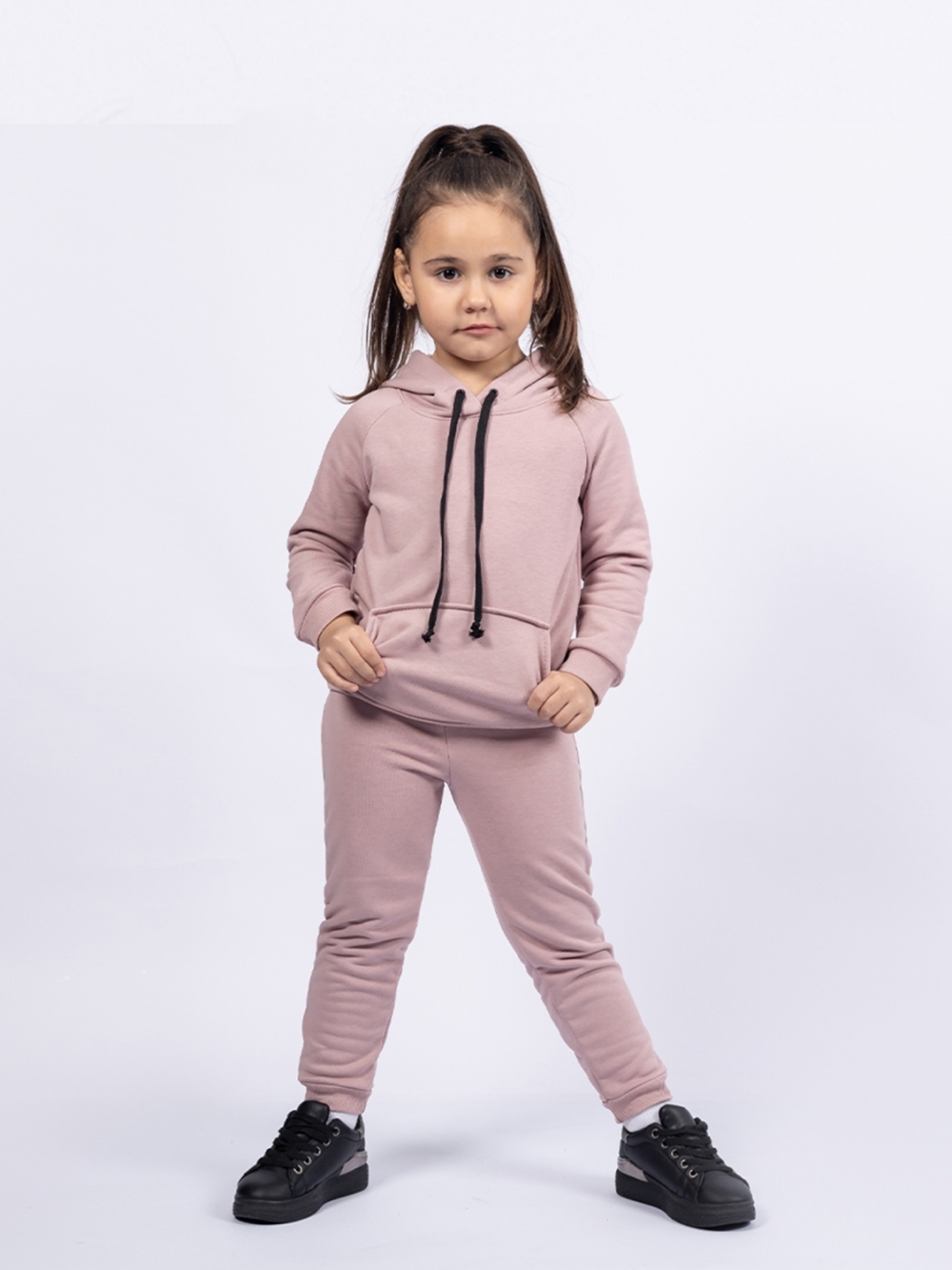 311-ПУ. Свитшот с капюшоном + Штаны, хлопок 65%, 35% ПЭ, 3-х нитка ( без начеса) пудра 80,86,92