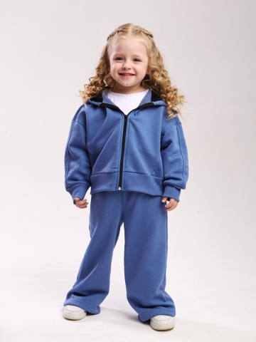 Купить оптом 344-ДЖ. Костюм детский оверсайз на молнии, джинса хлопок 65%, 35% ПЭ, 3-х нитка без начеса 98,104,110,116 в Керчи