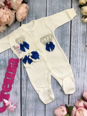 Купить оптом 166. Комбинезон с шапкой и царапками,100% хлопок интерлок в Керчи