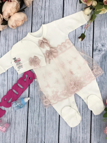 Купить оптом 258-П. Комбинезон с шапкой, хлопок 80% велюр 20% ПЭ, пудра в Керчи